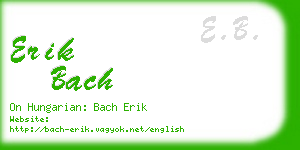 erik bach business card